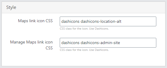 Dashicons settings - WordPress Plugins For Travel Blogs