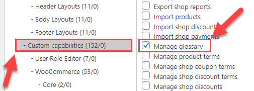 Enabling the 'Manage glossary' user capability - WordPress Knowledge Base Plugin