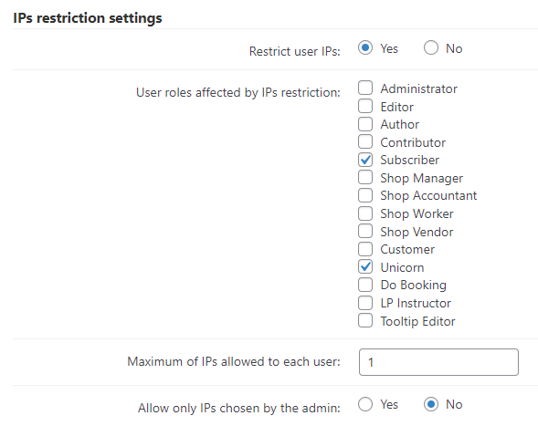 Enabling IP limits - WordPress Login SMS Verification