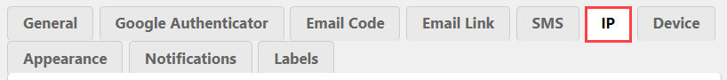 IP restrictions tab - WP 2FA Plugin