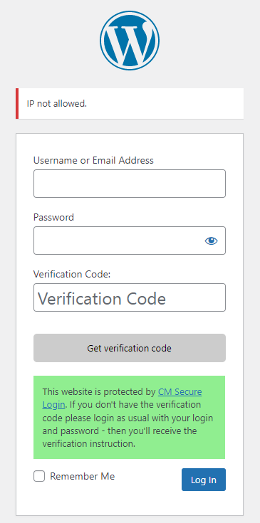 Attempt to access account using another IP - WordPress Two Factor Authentication Plugin