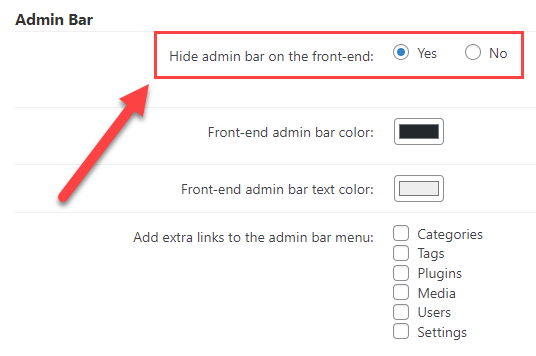 Hiding admin bar on the front-end