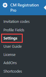 Navigation to the plugin settings - WordPress Plugin User Registration