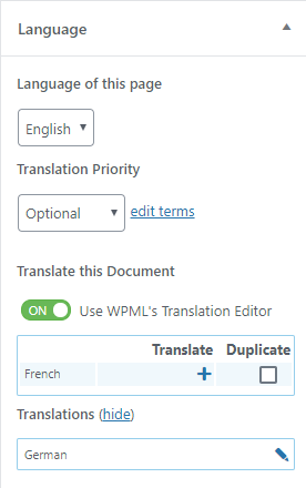 Language translation parameters - WordPress Knowledge Base Plugin