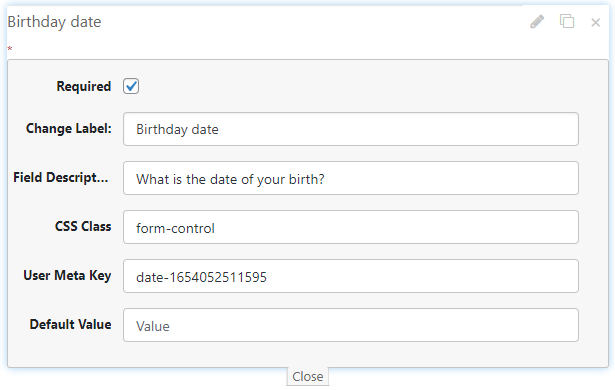 Date type field - Popup Campaign Plugin