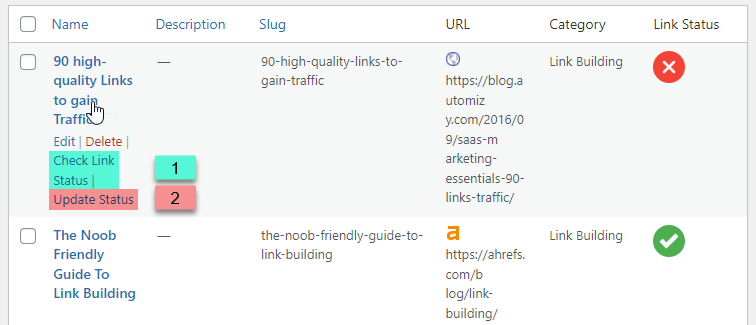 Checking and updating link status - Knowledge Base WordPress Plugin