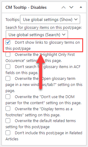 Overriding global settings - WordPress Internal Linking Plugin