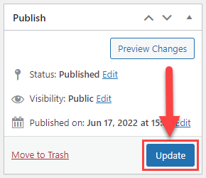 Saving the changes - WordPress Knowledge Base Plugin