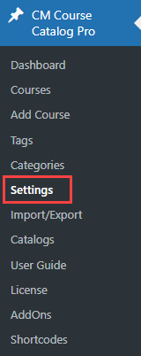 Navigation to the plugin settings - WordPress LMS Plugin