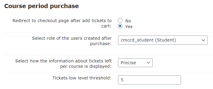 Course period purchase settings - WordPress Plugin for Online Courses