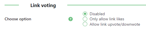 Link voting settings - WordPress Content Curation Plugin