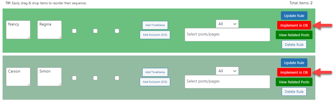 Implementing the permanent changes from the back-end dashboard - WordPress Plugin to Mass Replace Links