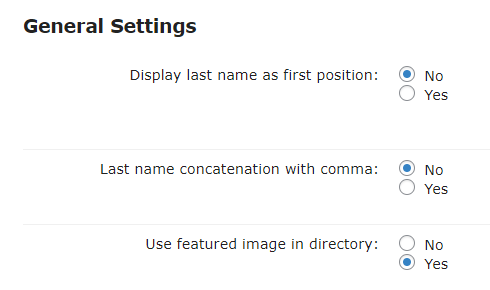 General settings - WordPress Members Directory