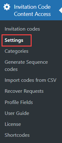 Navigation to plugin settings - Portal WordPress Plugin Private Content Per User