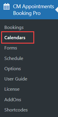 Managing calendars - Booking Plugin WordPress