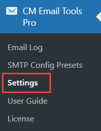 Navigation to the plugin settings - WP Mail SMTP WordPress Plugin