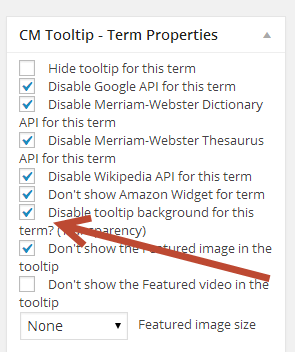 Disabling tooltip background for the term - Wiki Plugin for WordPress