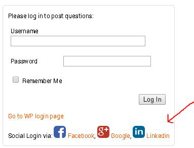 Login Box - WordPress Question and Answer Plugin