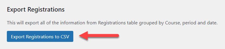 Exporting registrations info to CSV - LMS WordPress Plugin for Courses