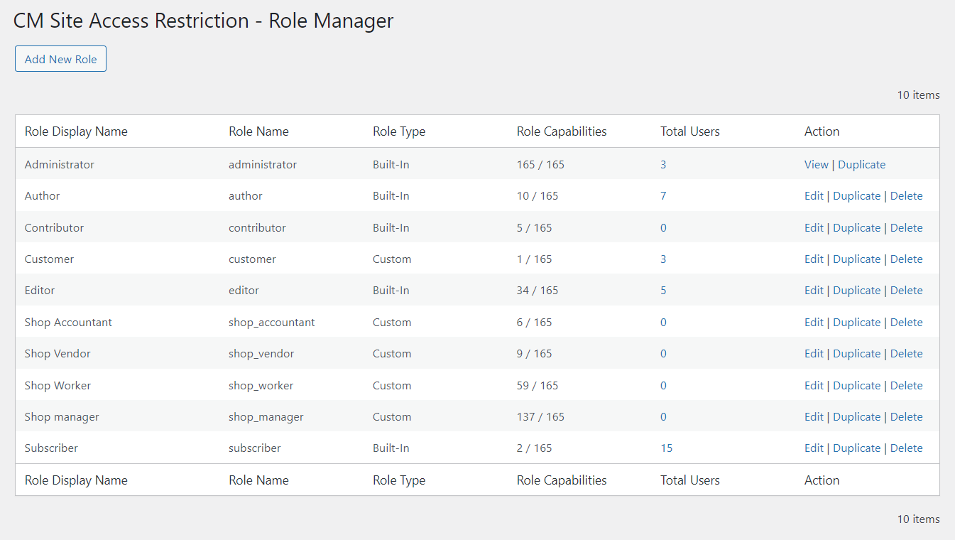 User Role Manager - WordPress Restrict Content