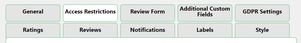 Access restrictions settings - WordPress Rating Widget