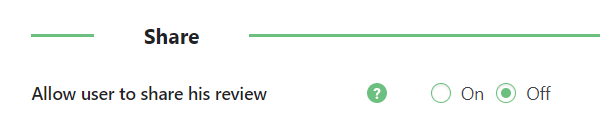 Share option - Customer Review Plugin for WordPress