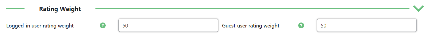 Rating weight settings - WordPress Rating System