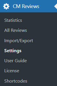 Navigation to the plugin settings - Customer Review Plugin for WordPress