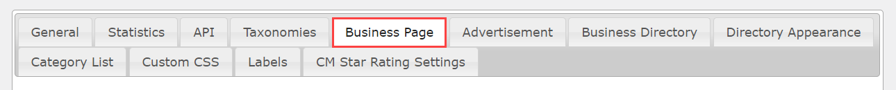 Navigation to business page settings