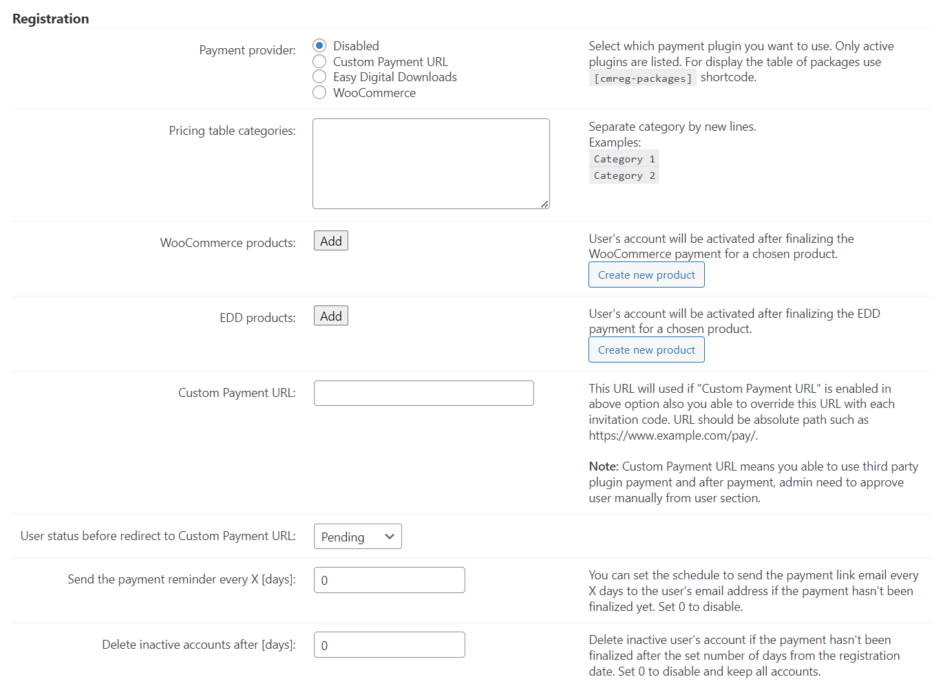 Setting up the payments feature for registration - WordPress Social Sign In Plugin