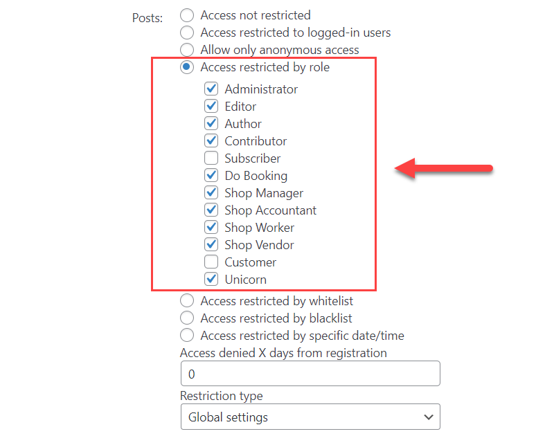 Restricting access to specific user roles - Content Dripping WordPress Plugin