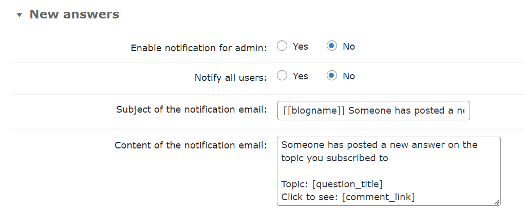 New Answers email notification - WordPress Discussion Forum