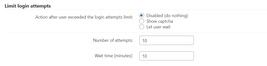 Limit login attempts settings - WordPress Custom Login