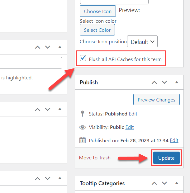 Flushing all API caches for chosen term - WordPress Internal Linking Plugin