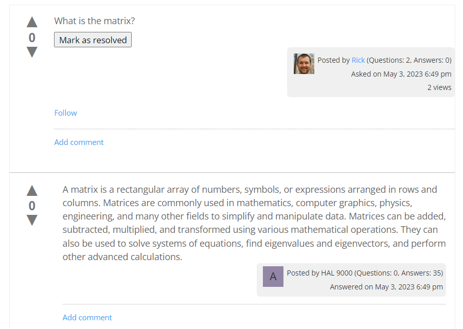 Affect of the ChatGPT AI Role setting - Example #1 - WordPress Questions and Answers