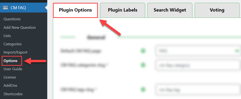 General plugin settings - Glossary Plugin WordPress