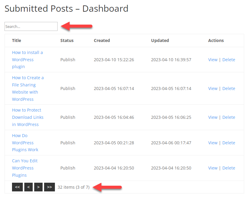 Result on the front-end - WordPress Plugin to Allow Users to Post On Front End