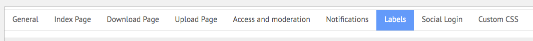 Labels tab - File Manager Plugin for WordPress