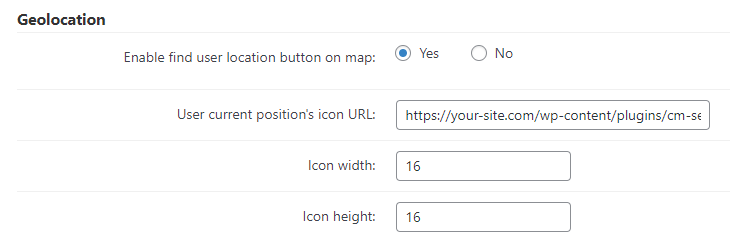 Geolocation settings - Maps Plugin