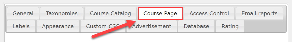 Course page settings tab - WordPress Plugin for Online Courses