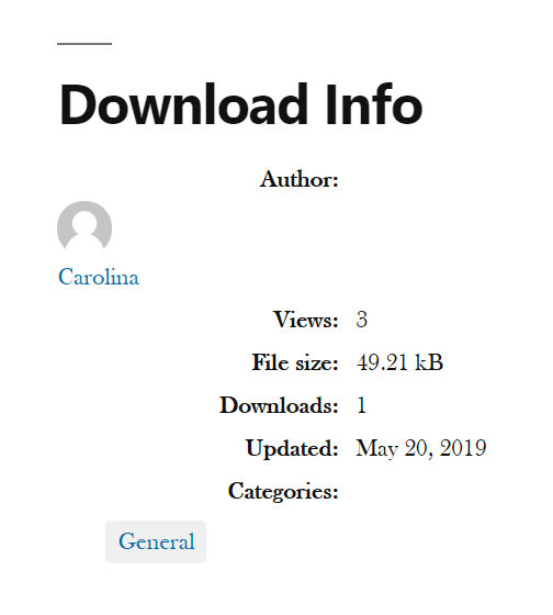 CMDM Download Details Widget - front-end example - File Manager Plugin for WordPress