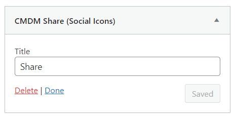 CMDM Share (Social Icons) Widget settings - WP File Download Plugin