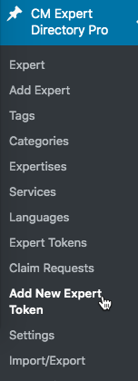 Adding new expert token - WordPress Staff Directory Plugin