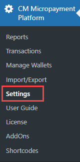 Navigation to the plugin settings - Points and Rewards Plugin