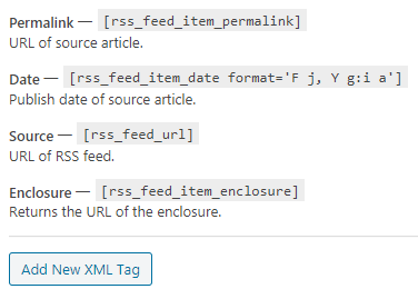 Permalink, Date, Source and Enclosure options - WordPress RSS Multi Importer Plugin