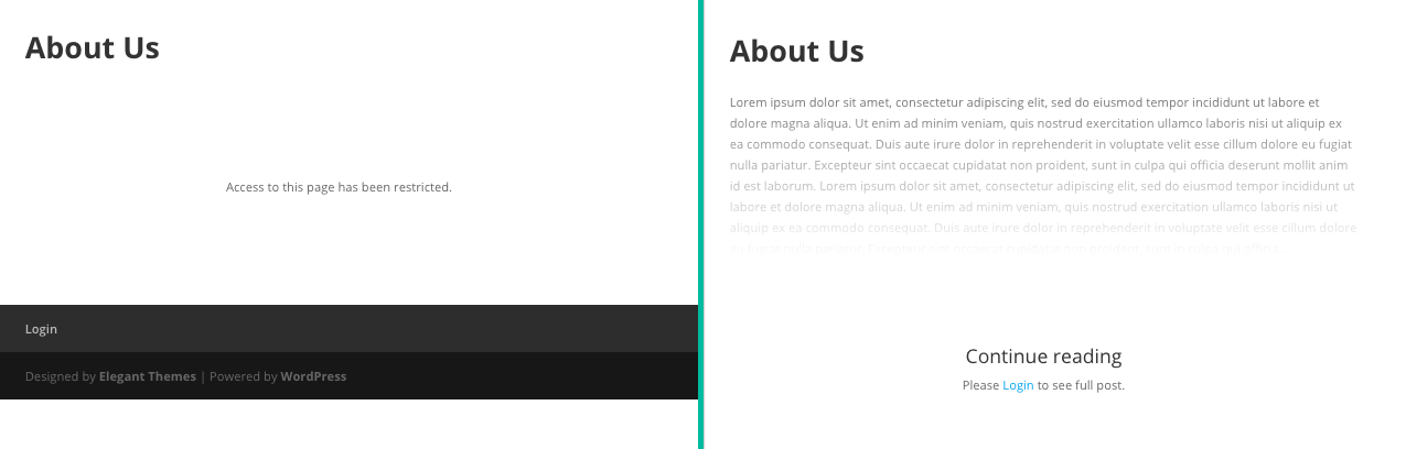 Examples of full and partial content restriction - WordPress Restrict Content