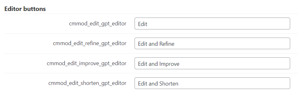 ChatGPT integration settings - WordPress Editorial Plugins