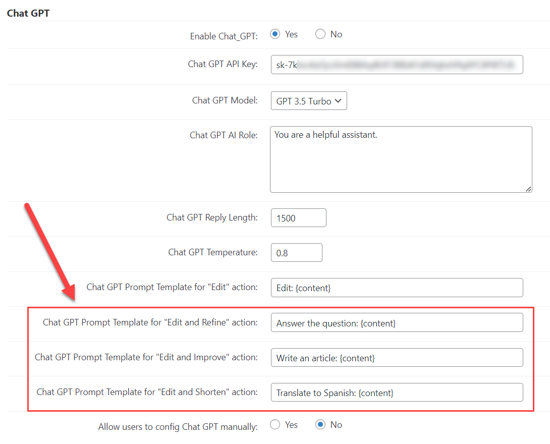 Redefining ChatGPT Prompt Templates for actions - Content Moderation Tools