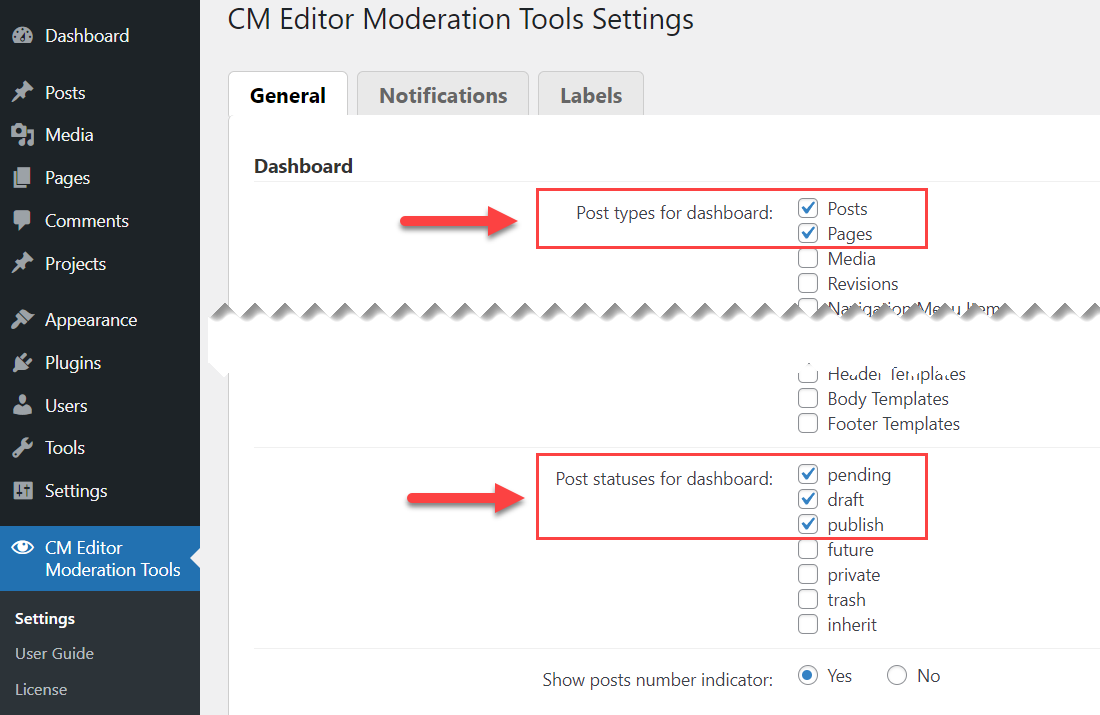 Specifying post types and statuses where ChatGPT editor will be available - WordPress Editorial Plugin