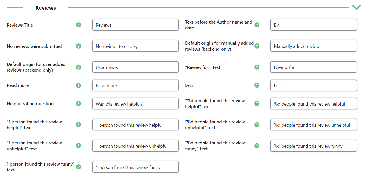 Reviews labels - Review Plugin for WordPress